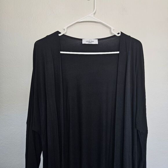 NWOT CJLA | Black Long Line Cardigan Soft Stretch, Womens Large - Picture 2 of 4